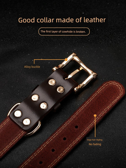 Lettering Anti-Lost Genuine Leather Tag Dog