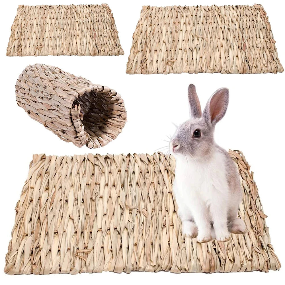 Straw Woven Pet Chew Mat Pad Pet House Cage For Hamster Rabbit Chinchilla Guinea Pig