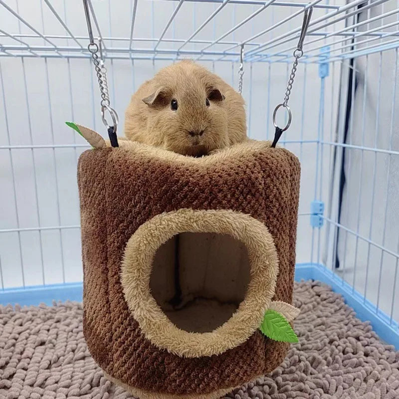 Small pet house hamster nest tree stump shaped