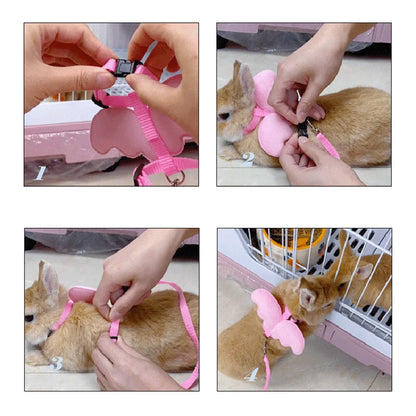 Angel Wing Pet Rabbit Harness and Leash Accessories Clothes