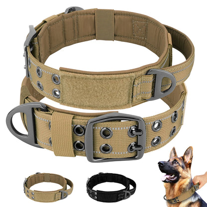 Military Tactical Dog Collar Nylon Wide