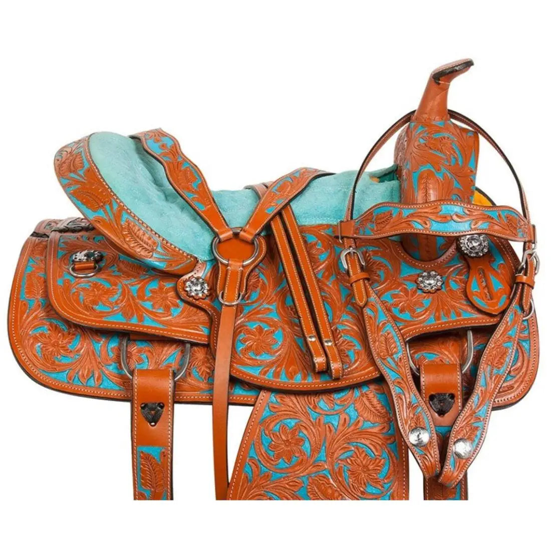 New Design Leather Barrel Racing Pleasure Leather Western Horse Saddle Equestrian