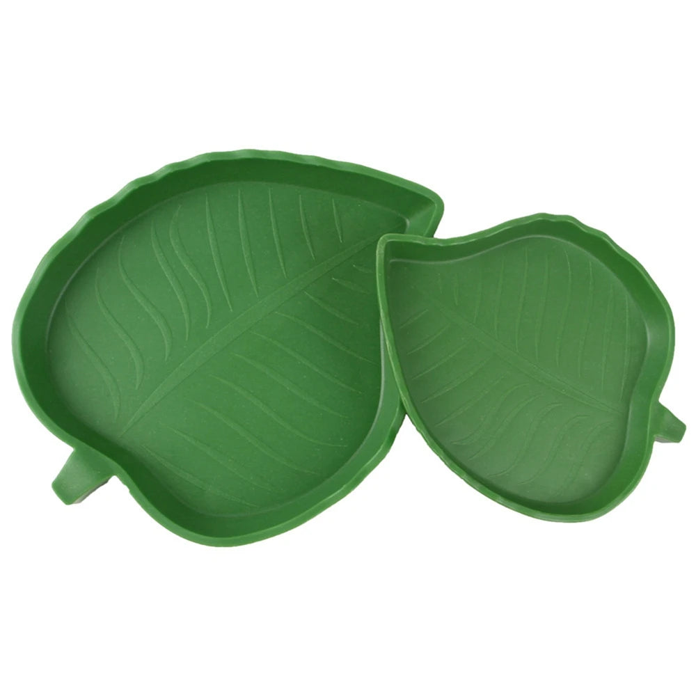 Leaf-Shaped Reptile Food Bowl Small Pet Feeder