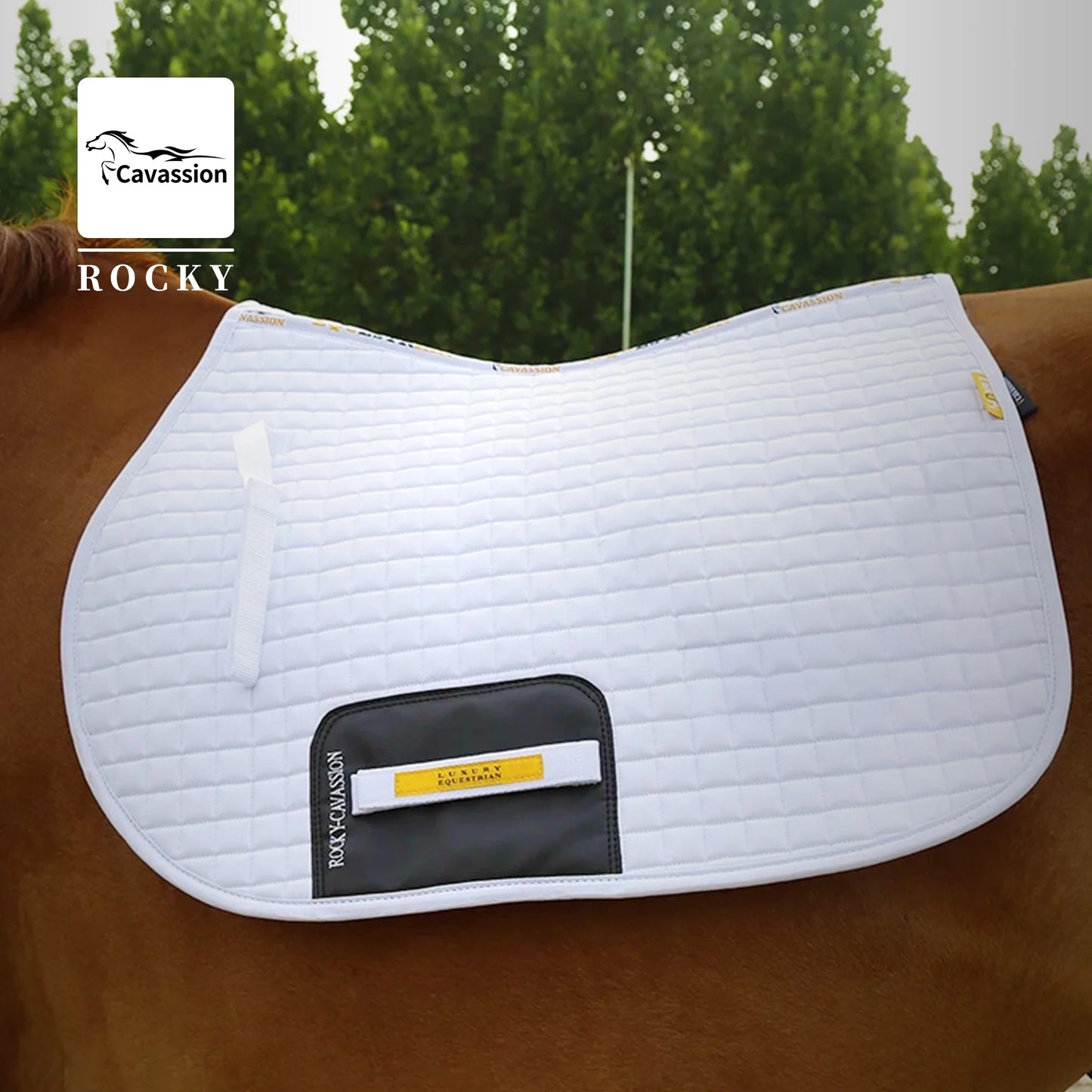 horse riding sweat-wicking saddle pad Shock Horse equipment white color saddleclothes