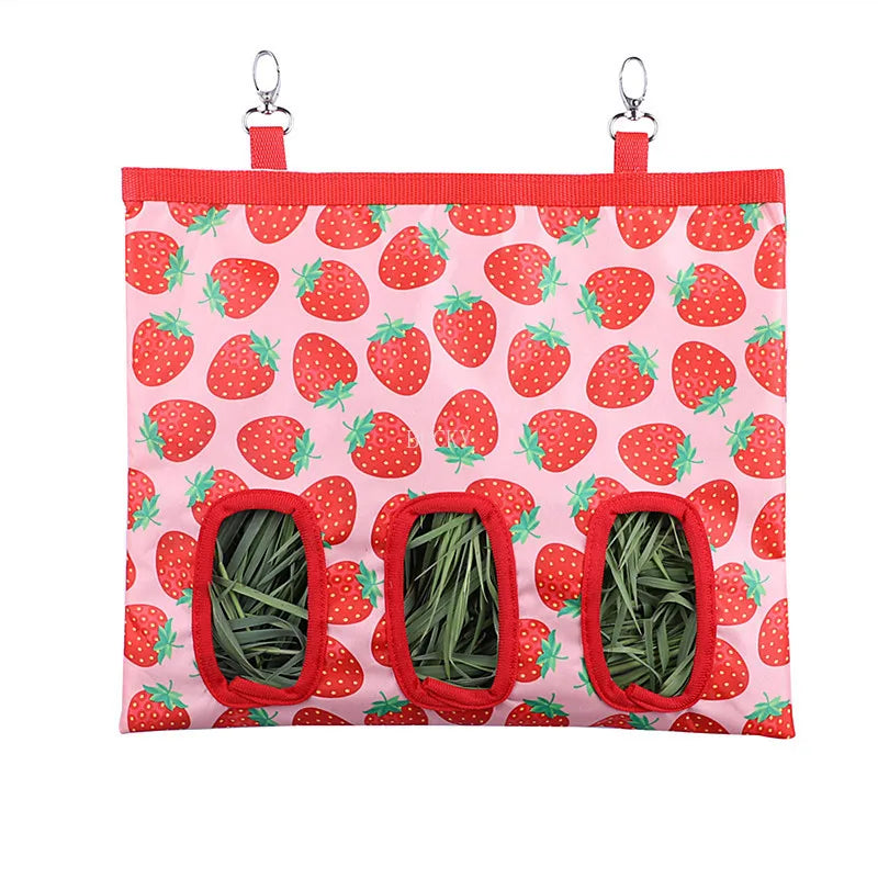 3Holes Hanging Feeding Bag Pet Hay Bag