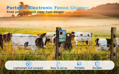 10km Electric Fence Energizer 6-12KV 6.2Miles Electronic Fence Charger Controller