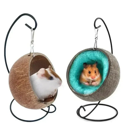 Hamster Coconut Shell Hanging Hammock