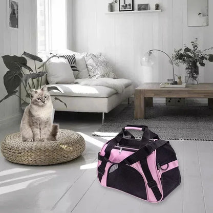 Pet Carrier Bags Outgoing Travel Handbag with Locking Safety Zippers