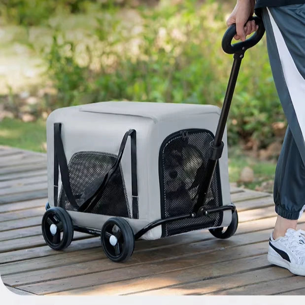 Wholesale Lightweight 4-Wheel Pet Travel Trolley Detachable Dog Stroller Pet Carrier Bag for Cats and Dogs