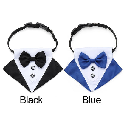 White Collar Dog Suit Formal Tuxedo Bow Ties Dog Necktie