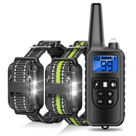 Electronic Dog Training Collar 800m Waterproof LCD Display Remote Control