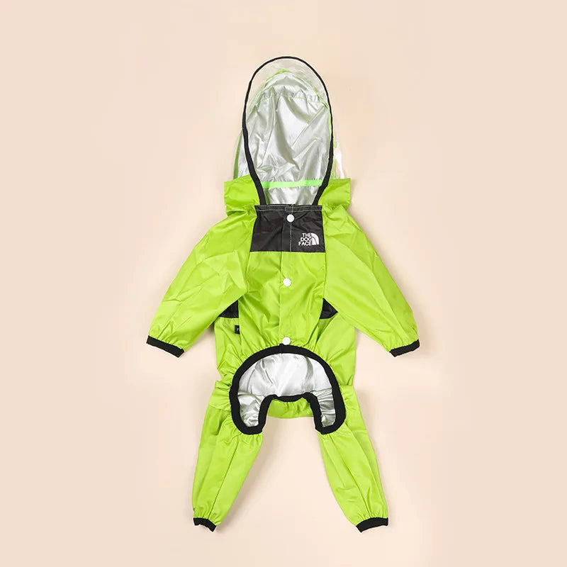 Pet clothing, dog all-season raincoat, four legged coat, transparent PU waterproof clothing