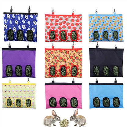 3Holes Hanging Feeding Bag Pet Hay Bag