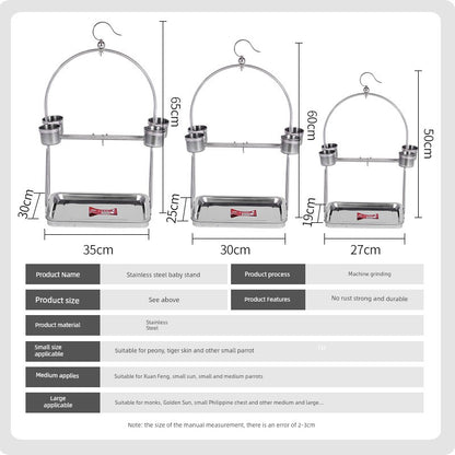 Stainless Steel Bird Floor-Standing Rack