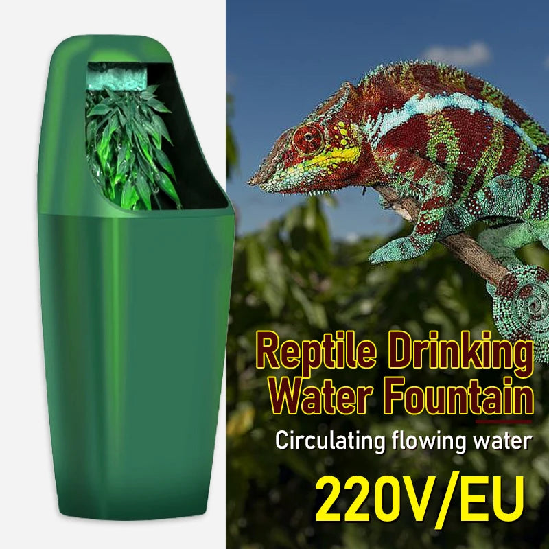 Reptile Drinking Water Filter Fountain Automatic Feeding ABS Dispenser Humidifier