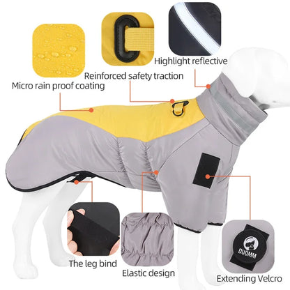 Winter Warm Big Dog Thicken Down Jacket Waterproof Large Dogs