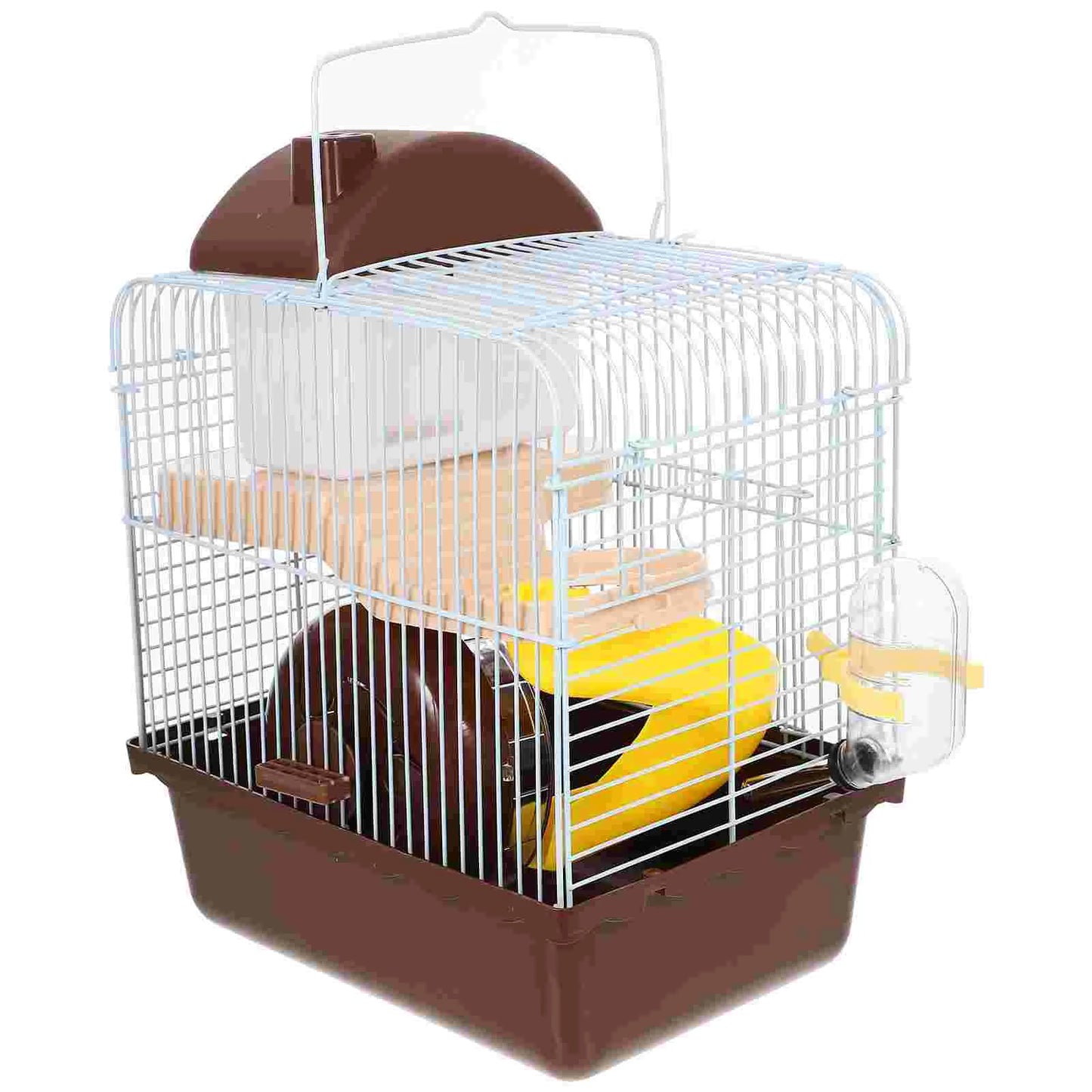 Double Layer Cage Acrylic Portable Small Pets House Includes Water Bottle Exercise Wheel