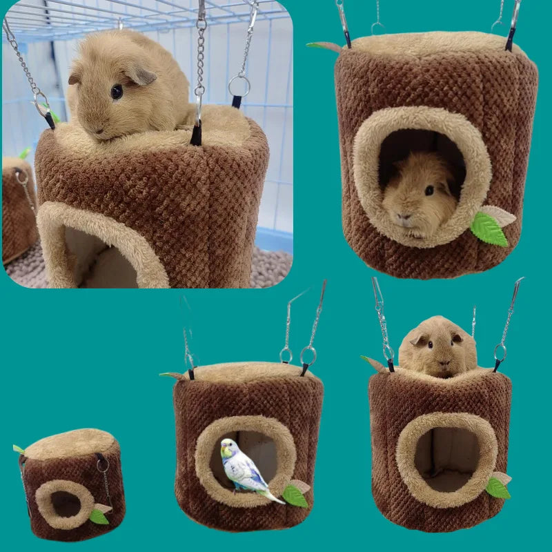 Small pet house hamster nest tree stump shaped