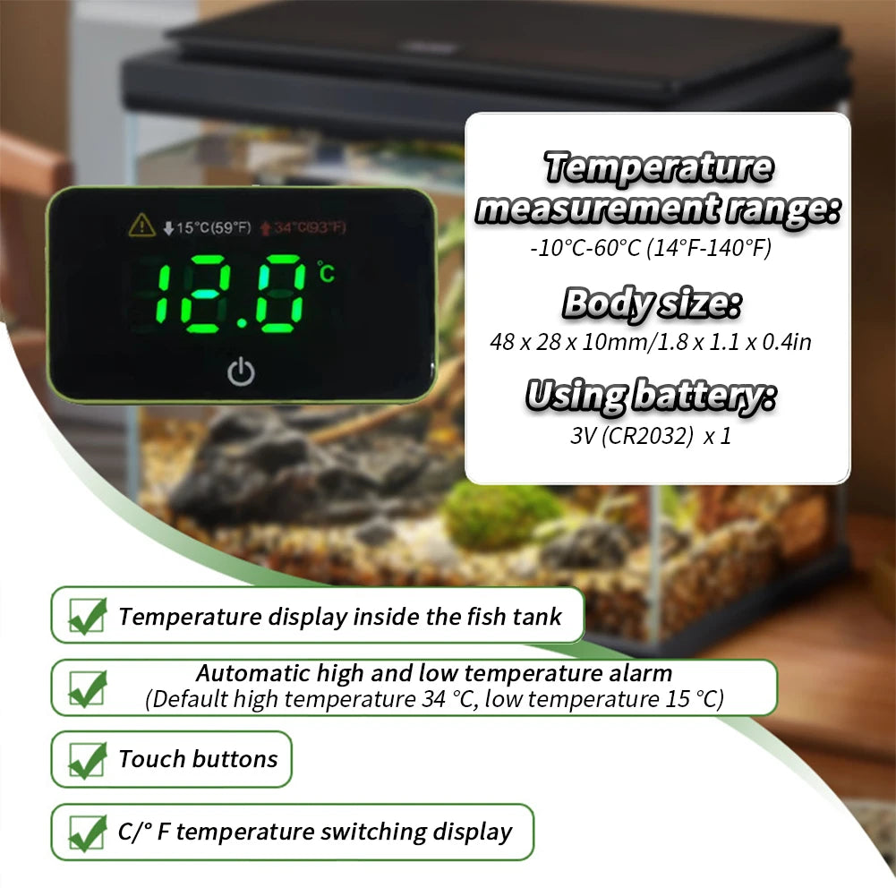 Digital Aquarium Thermometer Touch Fish Reptile Tank/Water Thermometer