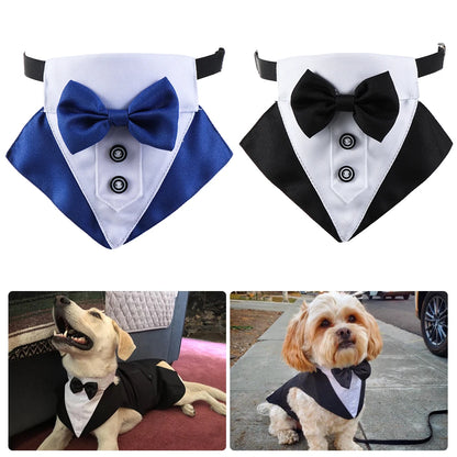 White Collar Dog Suit Formal Tuxedo Bow Ties Dog Necktie