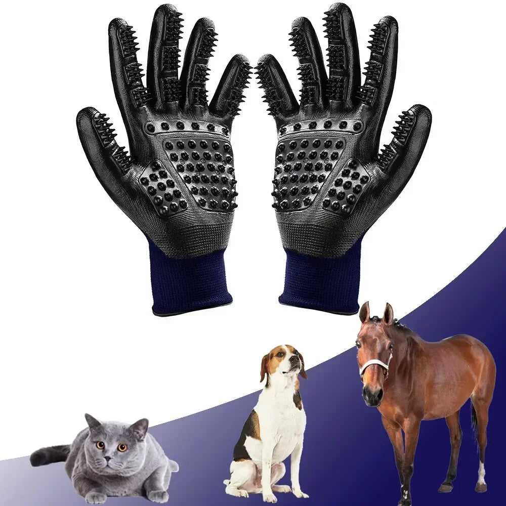 Hairbrush Horse Rubber Dog Pet Grooming Shedding Glove