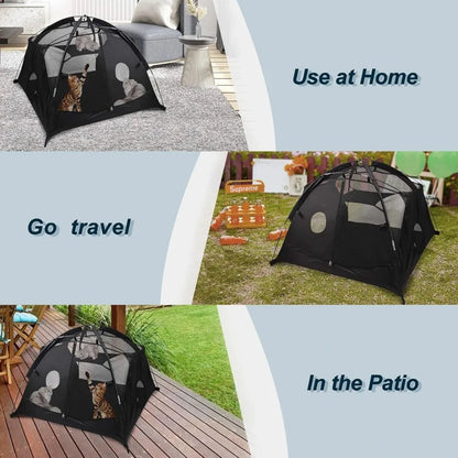 Mesh Cat Play Tent Portable Mesh Play House Enclosure