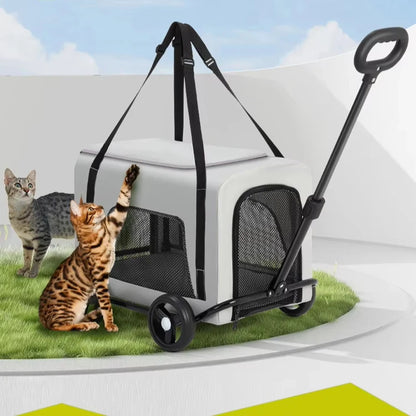 Wholesale Lightweight 4-Wheel Pet Travel Trolley Detachable Dog Stroller Pet Carrier Bag for Cats and Dogs