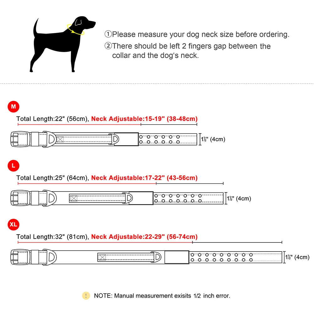 Military Tactical Dog Collar Nylon Wide