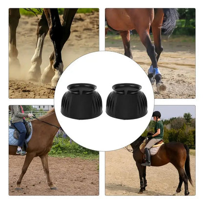 Horse Bell Boots 2pcs Rubber No-Turn Horse Bell Boots Soft Equine Boots Protective Gear