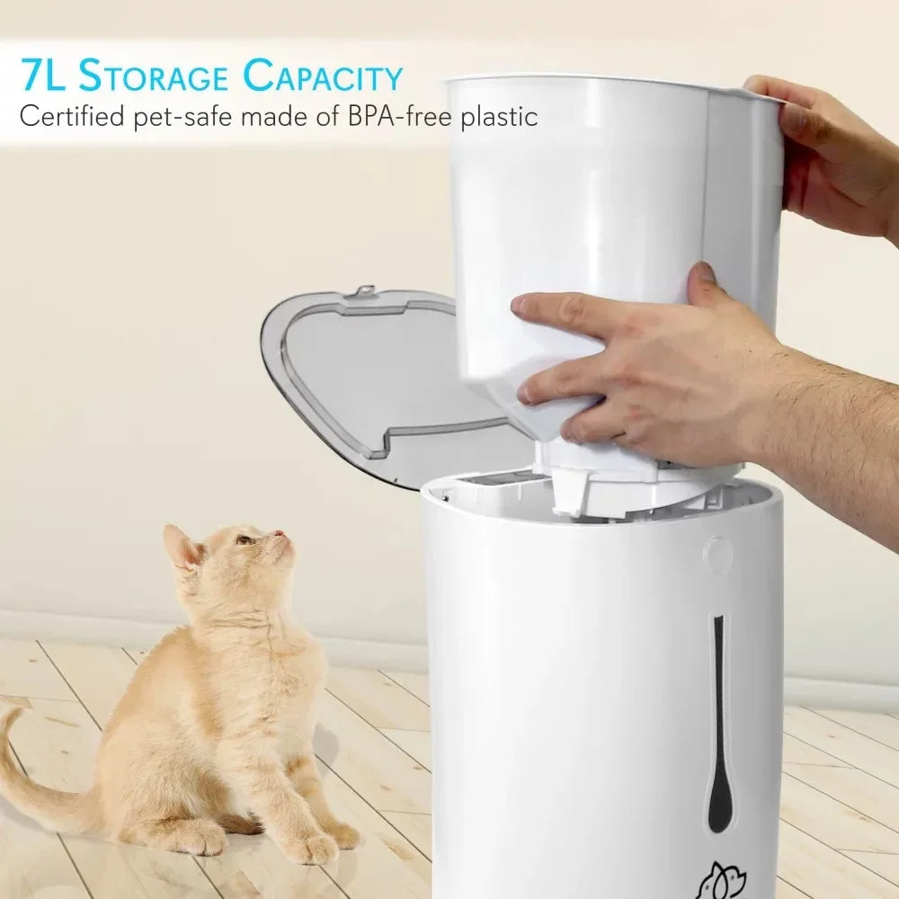 SereneLife SLAPF30 - Smart Automatic Cat & Dog Food Dispenser - Voice Message Playback