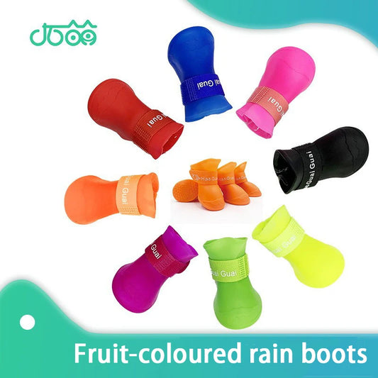 Pet silicone rain shoes anti-dirty non-slip waterproof