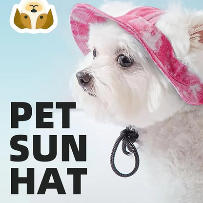 Cute Pet Sun Hat with Ear Holes Adjustable Drawstring