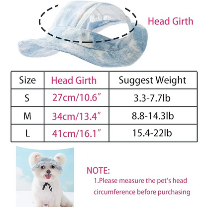 Cute Pet Sun Hat with Ear Holes Adjustable Drawstring