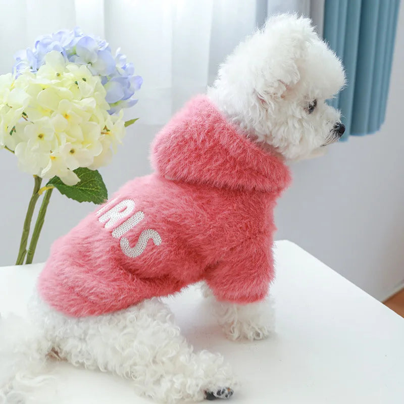 Hairy Designer York Dog Clothes Pink Green Autumn Winter Pet Hoodie Costume Sweatshirt For Small Puppy Animal XS XL Cat Bulldogs