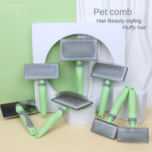 Pet Needle Combs with Non-Slip Handle Small Medium Dog Hair Brushes Hair Removal Knotting Comb Grooming Supplies for Dogs Cats