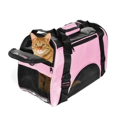 Pet Carrier Bags Outgoing Travel Handbag with Locking Safety Zippers