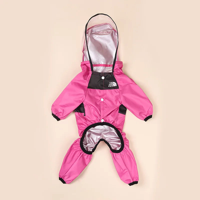 Pet clothing, dog all-season raincoat, four legged coat, transparent PU waterproof clothing