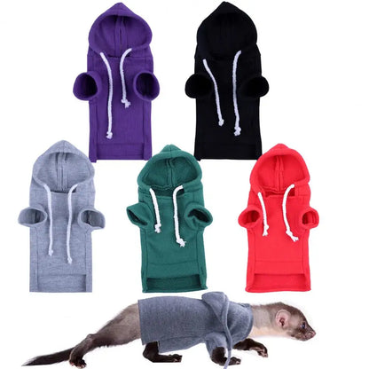 Pet Hoodie Cute Ferret Hoodie Solid Color Drawstring