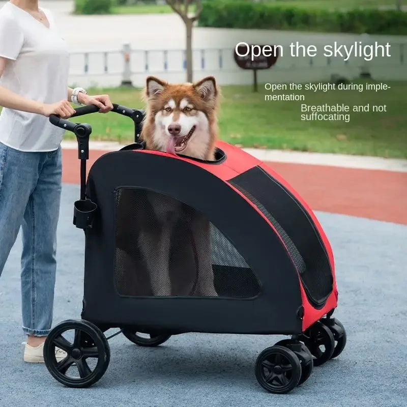 Luxury Folding Large Dog Bearing Capacity Carrier Detachable 4 Wheels