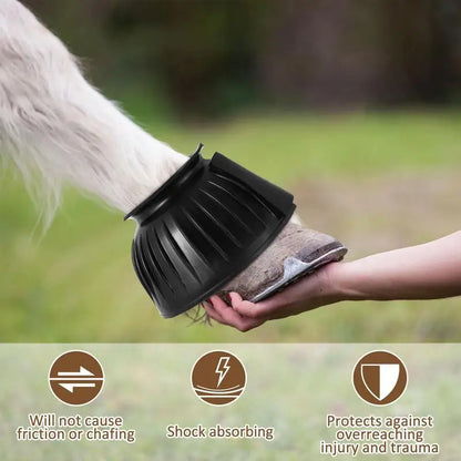 Horse Bell Boots 2pcs Rubber No-Turn Horse Bell Boots Soft Equine Boots Protective Gear