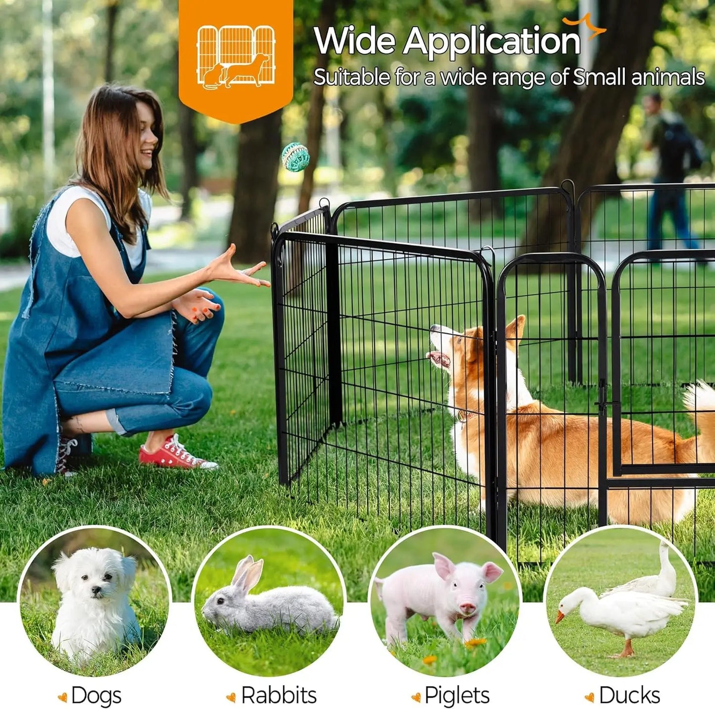 24/32-Inch 6 Panel Heavy Duty Portable Pet Playpen Dog Exercise