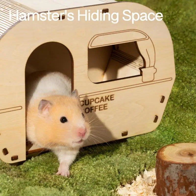 Hamster Squirrel House Toys Guinea Pig Wooden Hideout