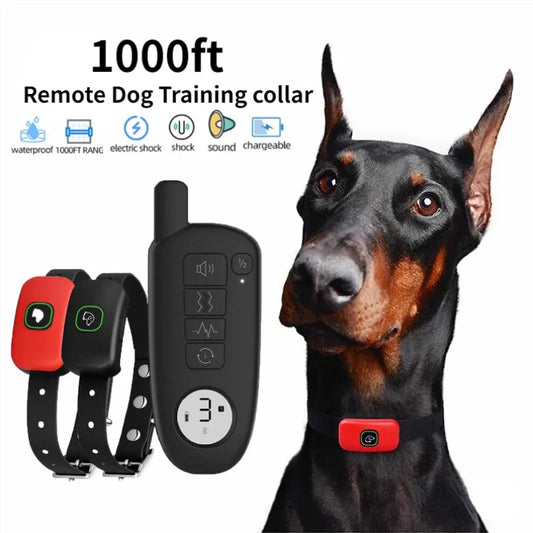 1000ft Range Dog Training Collar Waterproof Electric Shock Vibration