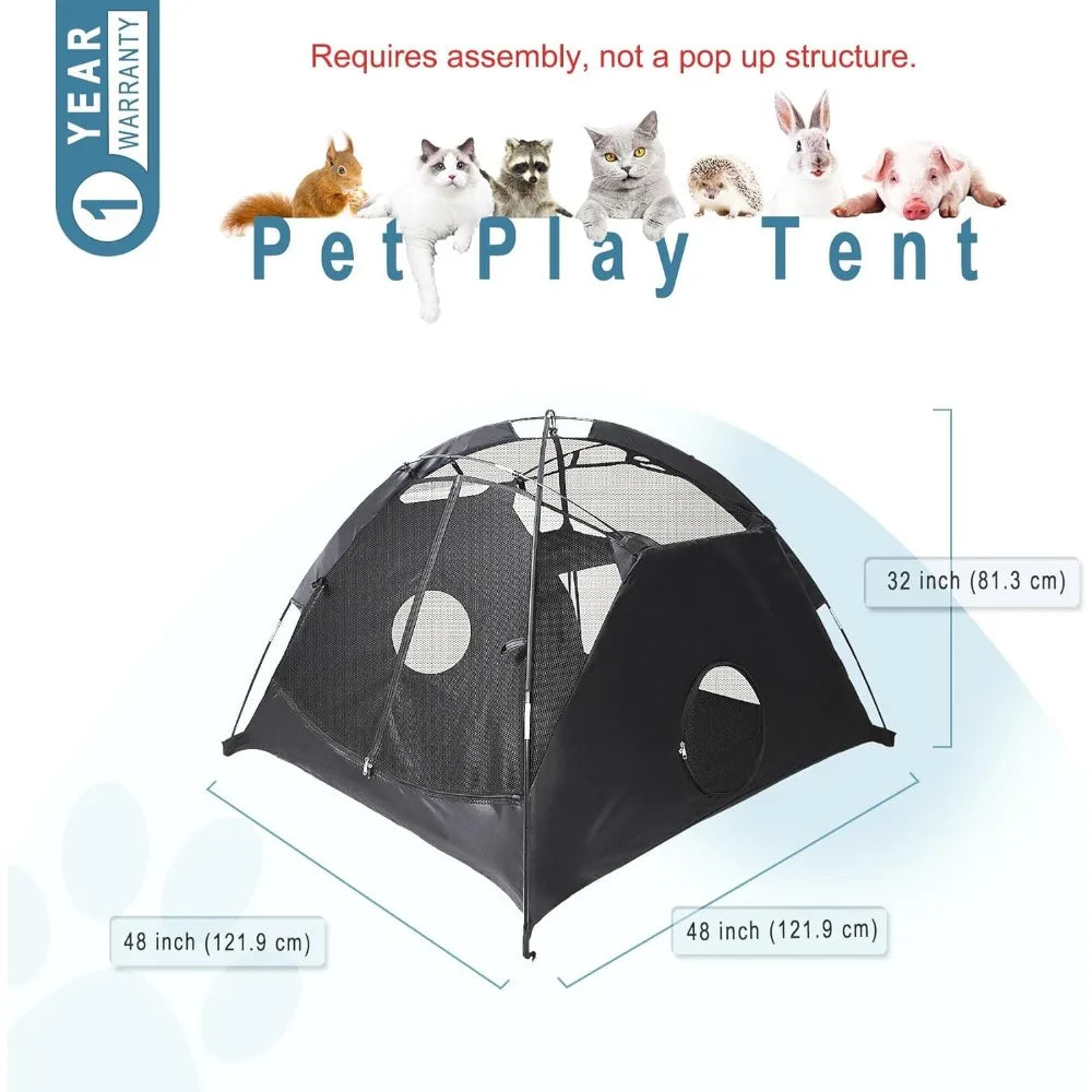 Mesh Cat Play Tent Portable Mesh Play House Enclosure