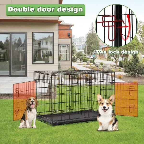 BestPet 48 Inch Dog Crates for Large Dogs Folding Outdoor and Indoor Pet Dog Cage