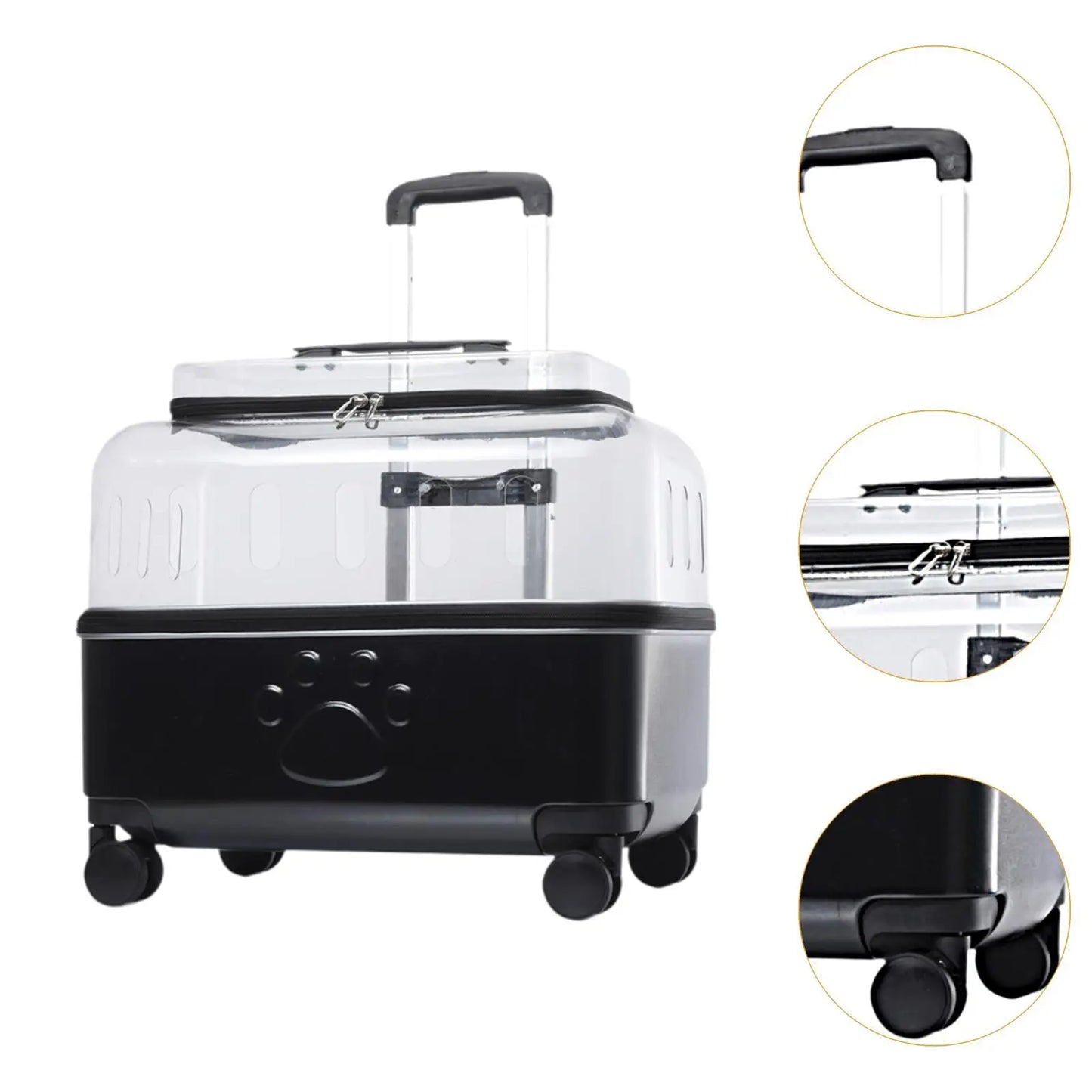 Pet Travel Carrier Cat Dog Carrier with Wheels Ventilated Pet Carrier Cat Carrier Suitcase