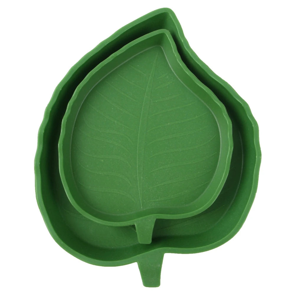 Leaf-Shaped Reptile Food Bowl Small Pet Feeder