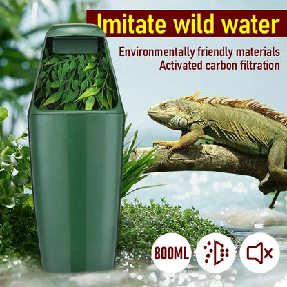 Reptile Drinking Water Filter Fountain Automatic Feeding ABS Dispenser Humidifier