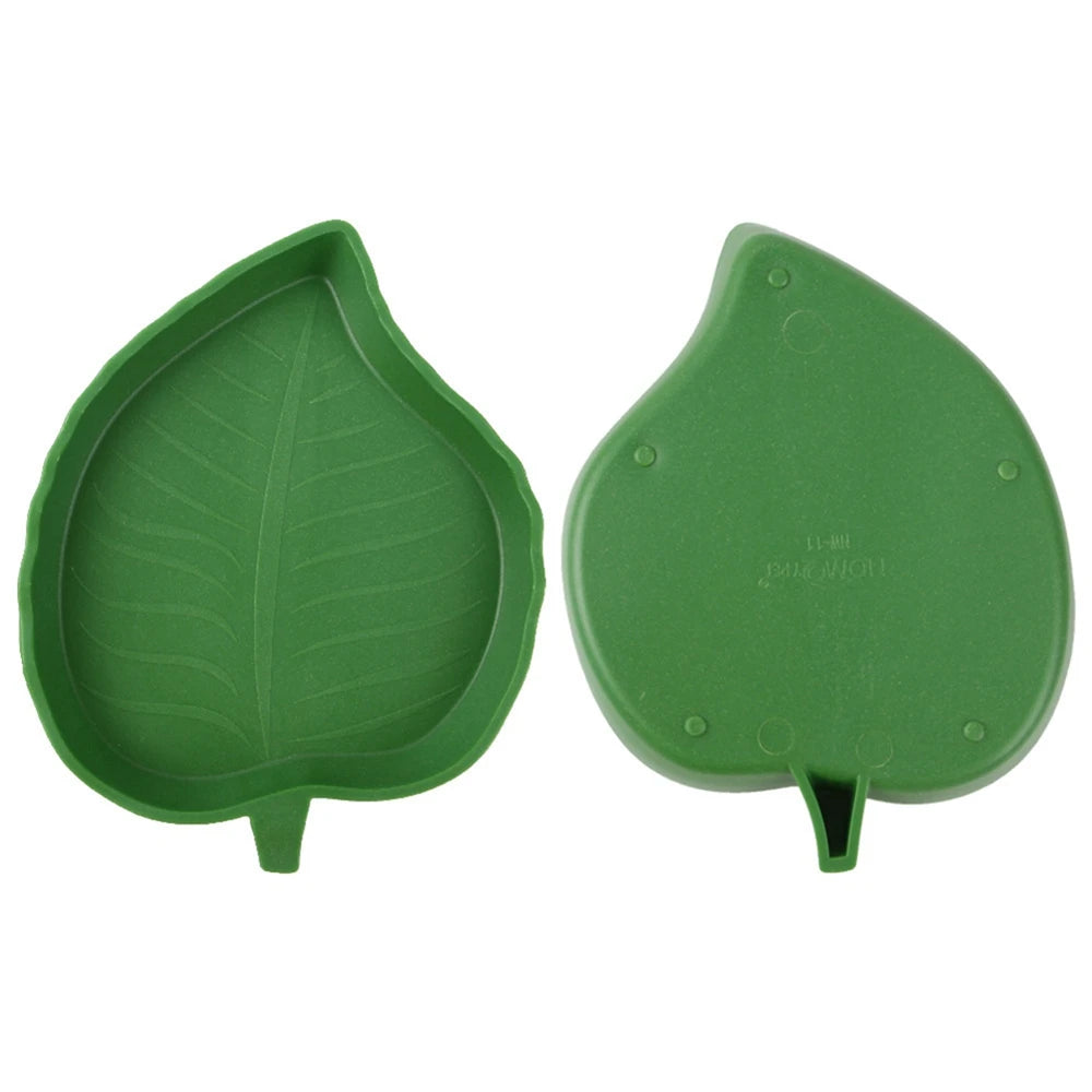 Leaf-Shaped Reptile Food Bowl Small Pet Feeder