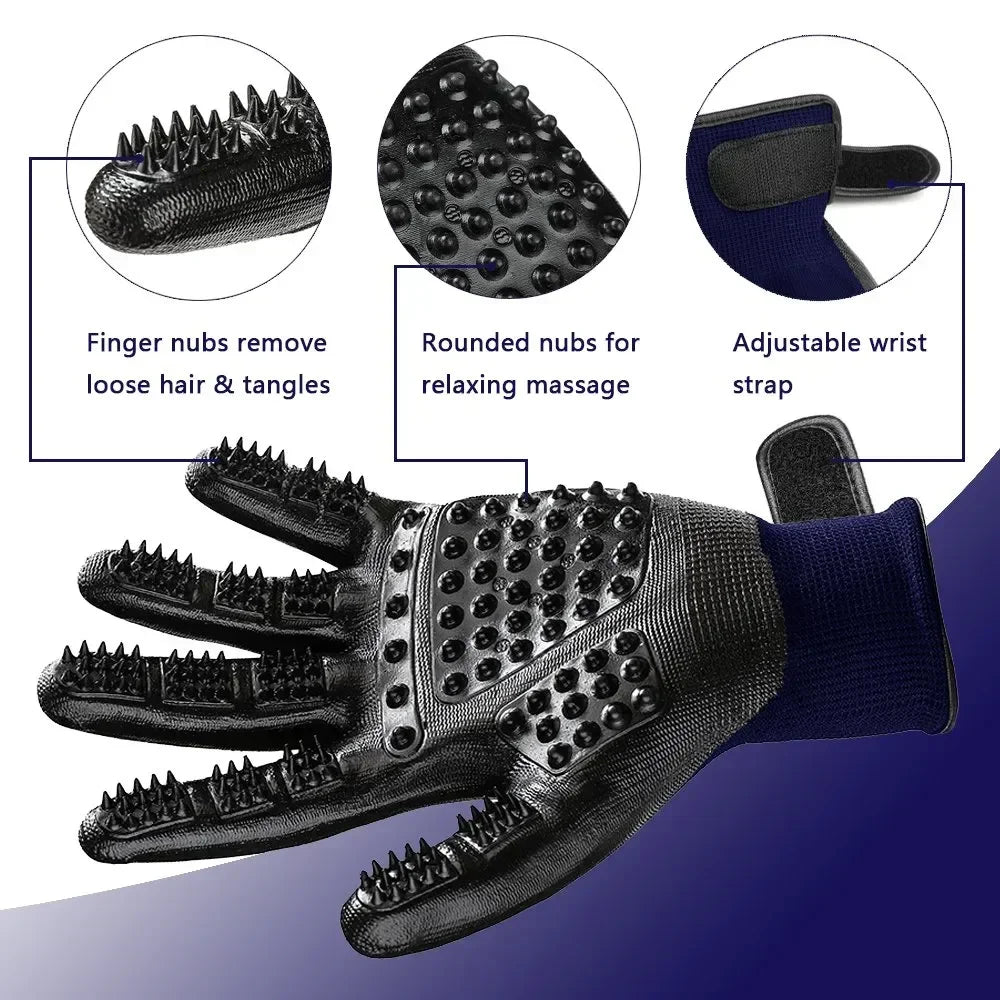 Hairbrush Horse Rubber Dog Pet Grooming Shedding Glove